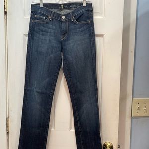 7 for All Mankind Straight Leg Blue Jeans Women's 27" X 32"